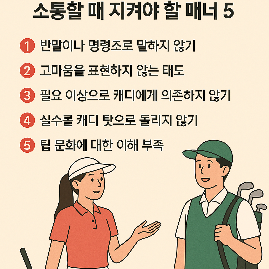 골프장에서 캐디와 커뮤니케이션할 때 꼭 지켜야 할 5가지 기본 매너