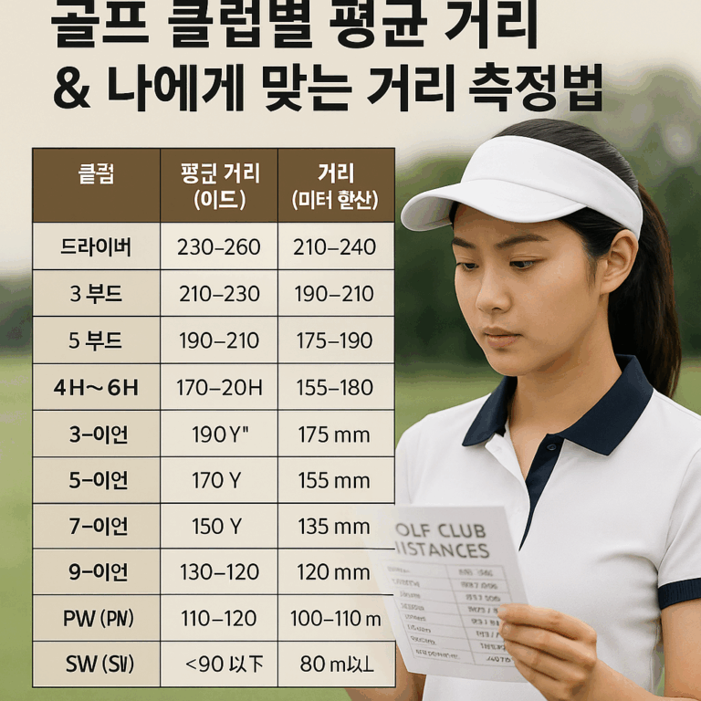 골프 클럽별 평균 거리