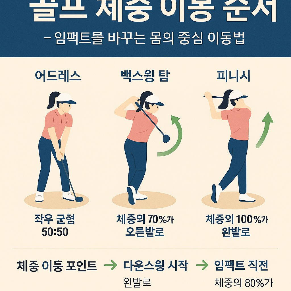 골프 체중 이동, 다운스윙 체중 이동, 골프 하체 리드, 골프 회전 스윙